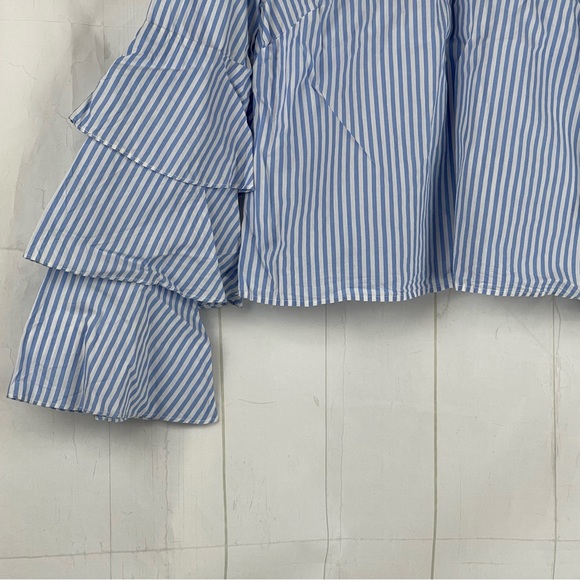 Sunday In Brooklyn Blue White Striped Bell Sleeve Top Size S - Picture 3 of 5